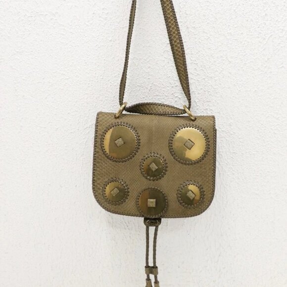 Salvatore Ferragamo Kamelia Shoulder Bag Python - Green - Picture 3 of 13